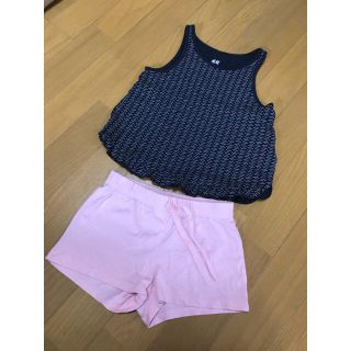 エイチアンドエム(H&M)のH&M キッズ　ベビー　セットアップ　タンクトップショートパンツ　100(Tシャツ/カットソー)