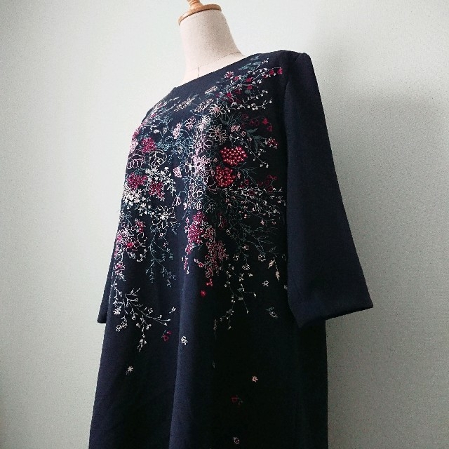 豪華】美品 ローズティアラ フラワー刺繍 ロングワンピース 大きい ...