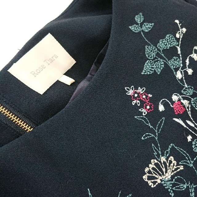 【豪華】美品 ローズティアラ フラワー刺繍 ロングワンピース 大きいサイズ 46