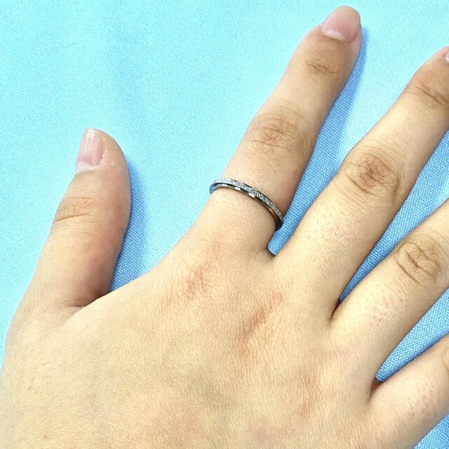 2mm幅 21号 指輪　サンドブラスト　シルバー　銀色 　ステンレスリング レディースのアクセサリー(リング(指輪))の商品写真