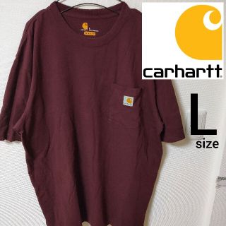 カーハート(carhartt)のCarhartt ワインレッド 半袖Tシャツ カットソー メンズ L カーハート(Tシャツ/カットソー(半袖/袖なし))