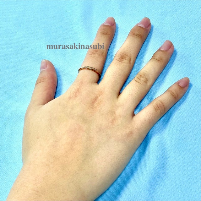 2mm幅　18号　指輪　サンドブラスト　ピンクゴールド 　ステンレスリング レディースのアクセサリー(リング(指輪))の商品写真