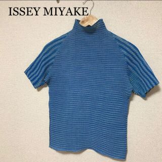 プリーツプリーズイッセイミヤケ(PLEATS PLEASE ISSEY MIYAKE)のISSEY MIYAKE  　プリーツ　カットソー　ブルー(カットソー(半袖/袖なし))