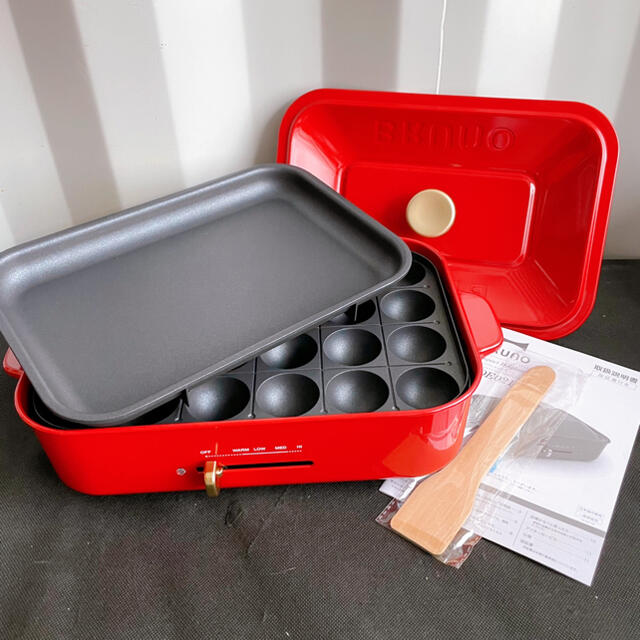新品!BRUNO ブルーノ コンパクトホットプレート レッド おしゃれ