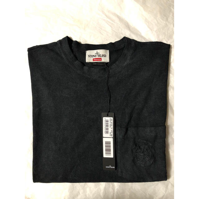 Supreme／Stone Island 19SS Pocket Tee 黒L