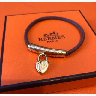 エルメス(Hermes)のエルメス　カデナ　レザー　ブレスレット　バングル　ハート　ゴールド　(ブレスレット/バングル)