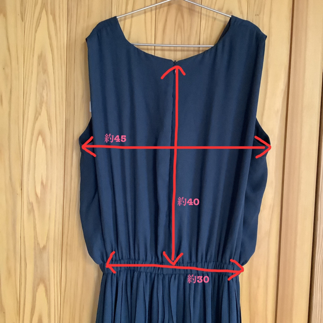 Filters(フィルター)のphilter♡ジョーゼットプリーツパンツドレス　ネイビー　M レディースのフォーマル/ドレス(ミディアムドレス)の商品写真