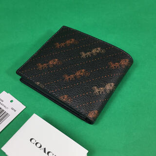 コーチ(COACH)のCOACH  ホース アンド キャリッジ ドット 二つ折り財布 メンズ 新品(折り財布)
