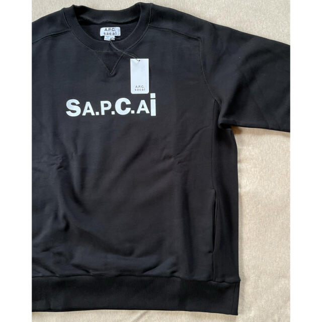 希少XL新品 sacai A.P.C. メンズ スウェット シャツ 黒 サカイ