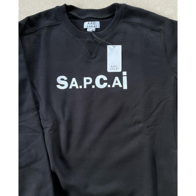 sacai(サカイ)の希少XL新品 sacai A.P.C. メンズ スウェット シャツ 黒 サカイ メンズのトップス(スウェット)の商品写真