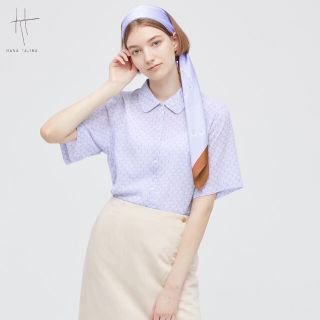 ユニクロ(UNIQLO)のUNIQLO ユニクロ♡HANA TAJIMA♡コットンプリントロングシャツ♡S(シャツ/ブラウス(長袖/七分))