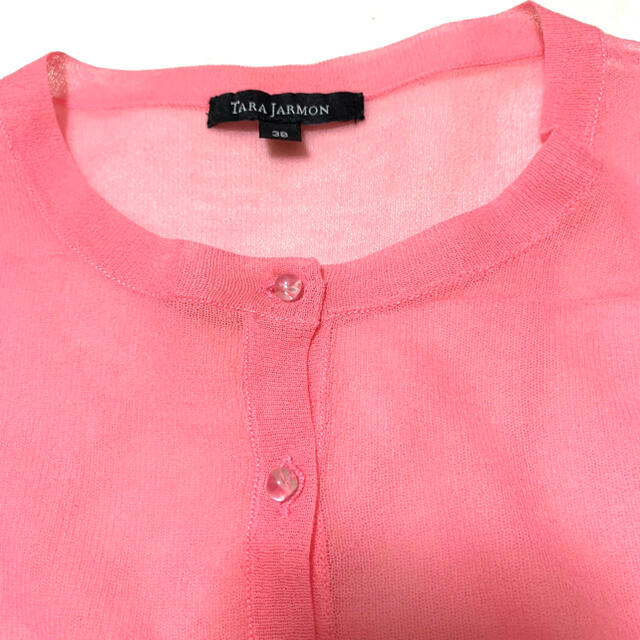 透けカーディガン　ピンク　シースルー　薄手　トップス　カットソー　羽織り　長袖 レディースのトップス(カーディガン)の商品写真