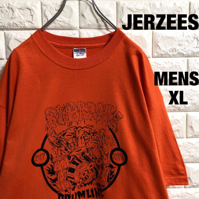 アメリカ古着　ジャージーズ　ドラムプリント　Tシャツ　メンズXLサイズ メンズのトップス(Tシャツ/カットソー(半袖/袖なし))の商品写真