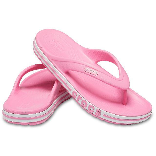 crocs(クロックス)の23cm クロックス バヤバンド フリップ ピンク レモネード ホワイトflip レディースの靴/シューズ(ビーチサンダル)の商品写真