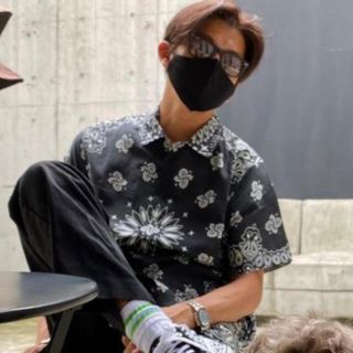 Supreme Bandana Silk S/S Shirt "Black"