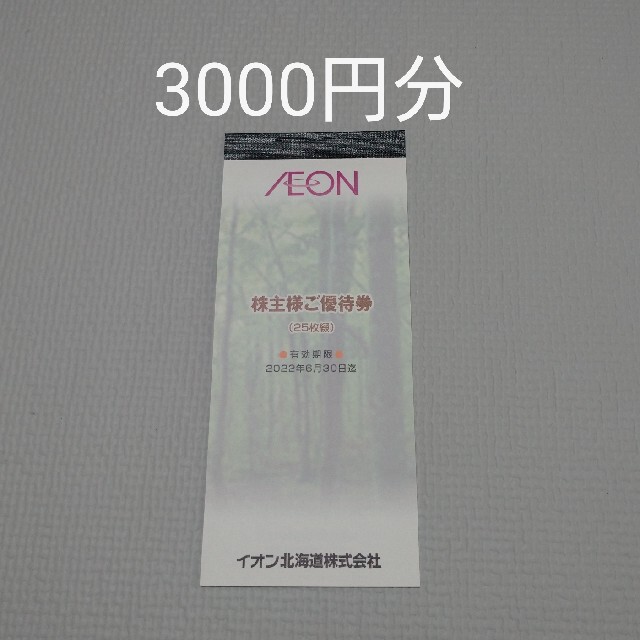 AEON - イオン北海道 株主優待券3000円分の通販 by しょうこ's shop｜イオンならラクマ