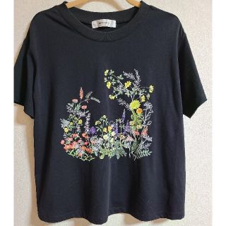 送料無料　タグ付　スーパーハッカ　リネン混　半袖Tシャツ　花柄