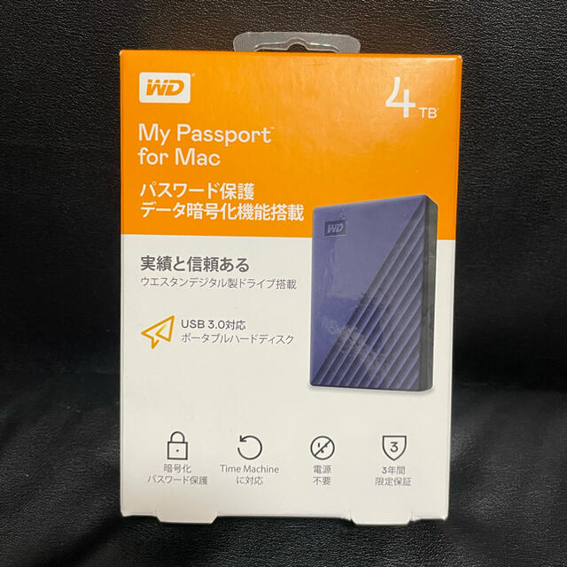 PC/タブレット【未開封】WD ポータブルHDD 4TB USB-C対応