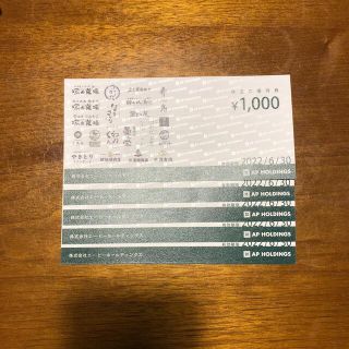 エーピーホールディングス　株主優待券6000円分(ショッピング)