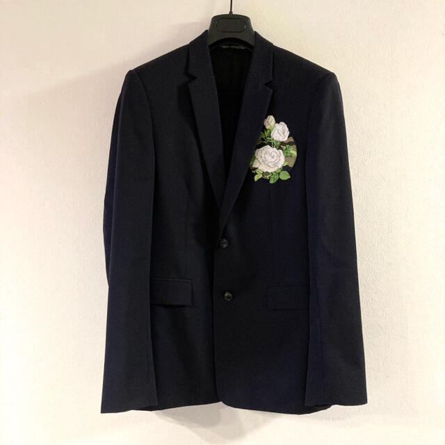 【使用感なし超美品】Dior hommeシルクスーツ　花柄ブラックLサイズ