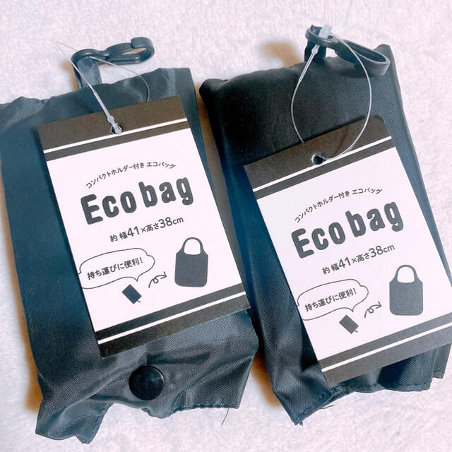 新品☆コンパクトホルダー付き エコバッグ 2個セット メンズのバッグ(エコバッグ)の商品写真