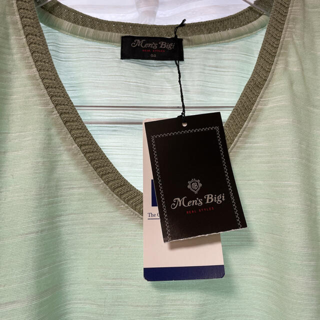 MEN'S BIGI(メンズビギ)の◆新品未使用 メンズビギ  タグ付き Men's Bigi ライトグリーン ２ メンズのトップス(Tシャツ/カットソー(半袖/袖なし))の商品写真