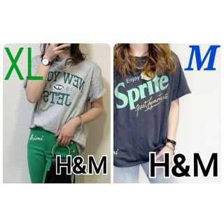 エイチアンドエム(H&M)のH&M　2点　(XL)プリントオーバーサイズTシャツ (M)コカコーラコラボ　(Tシャツ(半袖/袖なし))