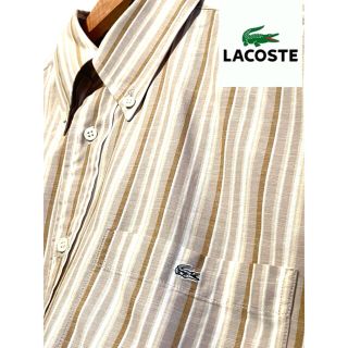 ラコステ(LACOSTE)の【古着•美品】LACOSTE ラコステ　サイズ3 半袖シャツ　ストライプ(シャツ)