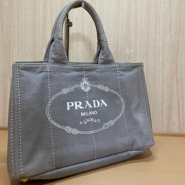 トートバッグPRADA プラダ カナパ トート バッグ グレー 人気 ブランド M