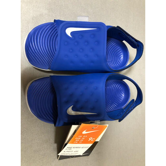 専用新品　青キッズナイキ  NIKE サンダル　サンレイ　アジャスト　15cm  キッズ/ベビー/マタニティのキッズ靴/シューズ(15cm~)(サンダル)の商品写真