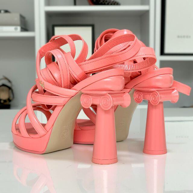 CHANEL - 495 シャネル レザー ストラップ サンダル ピンクの通販 by