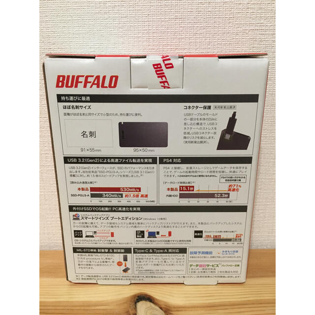 BUFFALO 外付けポータブルSSD 1.9TB