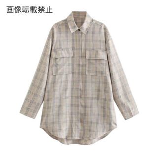 ザラ(ZARA)の💠6月新作🦋4648◆チェック 柄 ロング シャツ ブラウス(シャツ/ブラウス(長袖/七分))