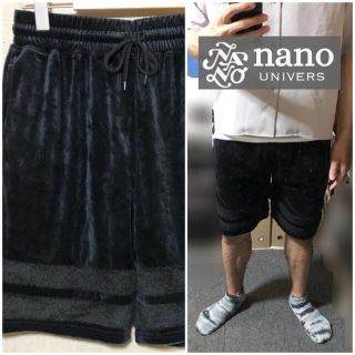 ナノユニバース(nano・universe)のnano universペロアハーフパンツ黒ショートパンツメンズ(ショートパンツ)