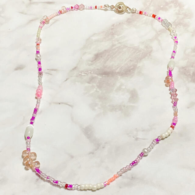 Ron Herman(ロンハーマン)のpink Pearl mix necklace ピンク パール ネックレス ハンドメイドのアクセサリー(ネックレス)の商品写真