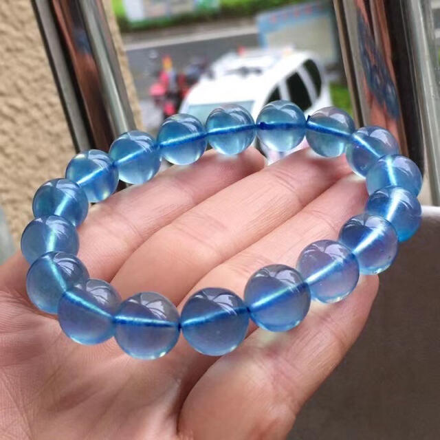 高級】天然 アクアマリン ブレスレット 11.6mm irmaosjora.com.br