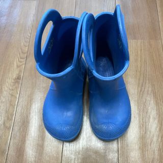 クロックス(crocs)のクロックス　crocs レインブーツ　青　ブルー　長靴　18.5cm c12(長靴/レインシューズ)