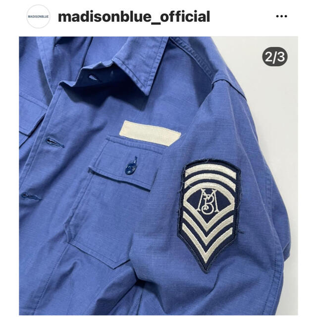 MADISONBLUE(マディソンブルー)のMADISONBLUE  表参道別注カラー　フレンチブルーミリタリージャケット レディースのジャケット/アウター(テーラードジャケット)の商品写真