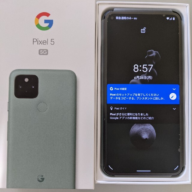 Google Pixel(グーグルピクセル)のGoogle Pixel5(本体)　Sorta Sage(カラー) スマホ/家電/カメラのスマートフォン/携帯電話(スマートフォン本体)の商品写真