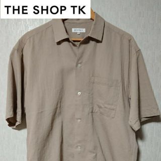 ザショップティーケー(THE SHOP TK)の匿名配送 夏以降 新品  ザ ショップ ティーケー  コットン麻シャツLサイズ(シャツ)