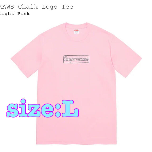 KAWS Chalk Logo Tee pink L