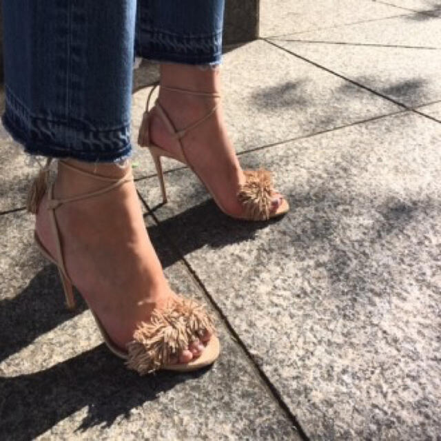 サンダルアクアズーラ AQUAZZURA フリンジサンダル　35.5