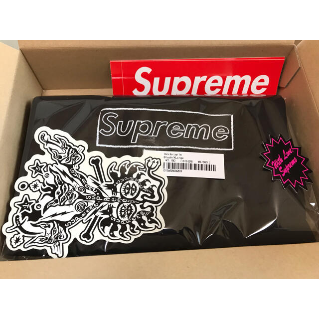 Supreme KAWS Chalk Logo Tee XLサイズ ブラックトップス