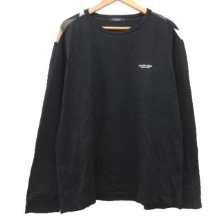 ブラックレーベルクレストブリッジ(BLACK LABEL CRESTBRIDGE)のブラックレーベルクレストブリッジ Tシャツ 長袖 チェック切替 LL 黒(Tシャツ/カットソー(七分/長袖))