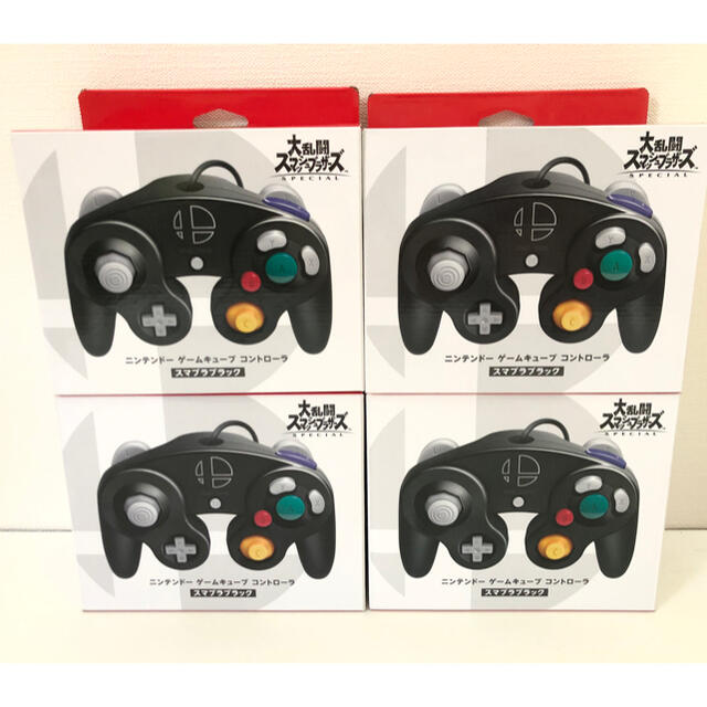スマブラブラック Switch ゲームキューブコントローラー 4個セット 高