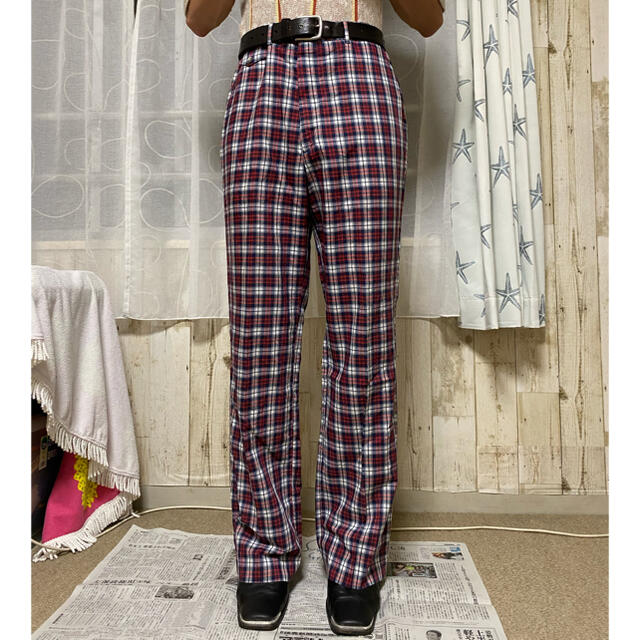 JOHN LAWRENCE SULLIVAN(ジョンローレンスサリバン)の70’s vintage チェックパンツ　スラックス　パジャマパンツ メンズのパンツ(スラックス)の商品写真