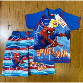 ディズニー(Disney)の新品 110cm ★ スパイダーマン 水着 ラッシュガード セット(水着)