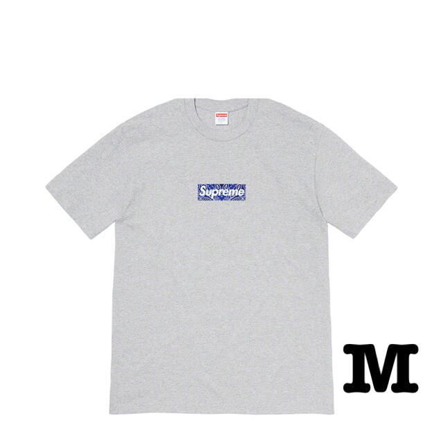 19AW Supreme Bandana Box Logo Tee Grey M