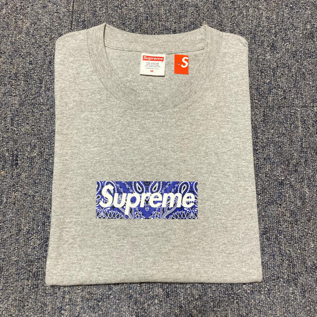 19AW Supreme Bandana Box Logo Tee Grey M