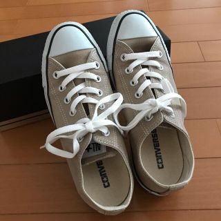 コンバース(CONVERSE)のコンバース　24.5cm ベージュ　(スニーカー)